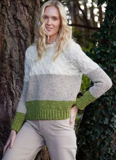 Tri-Band Cable Sweater 
